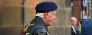 Older Veteran in a leather jacket