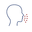 Graphic illustrating a person coughing