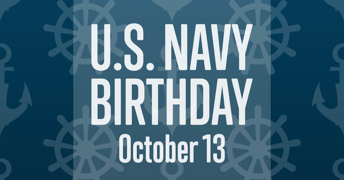 Text that reads "U.S. Navy Birthday October 13"