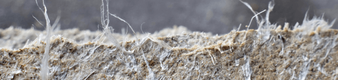 Closeup of asbestos fibers