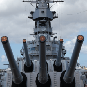 Closeup of a U.S. Navy ship