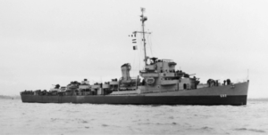 A military cruiser on the sea