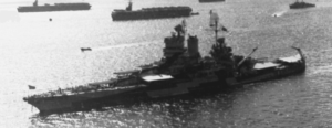 An escort carrier upon the water