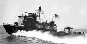 A U.S. patrol boat on the water