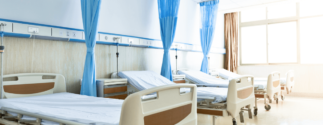 a row of hospital beds