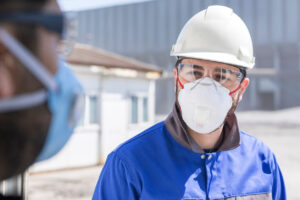 Man in protective gear