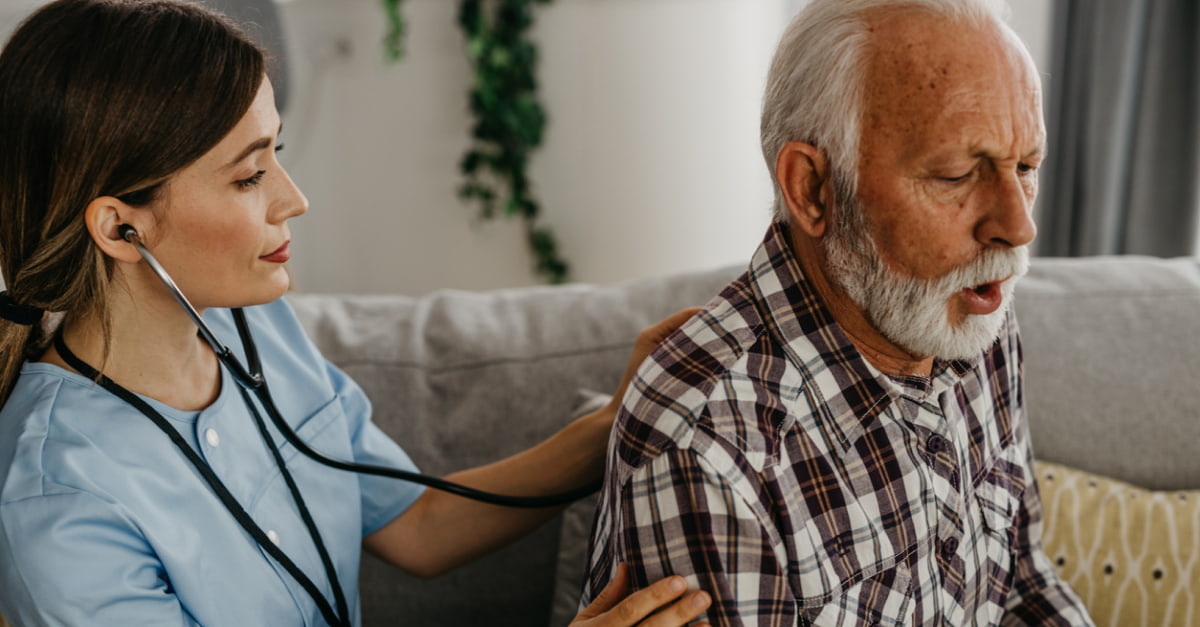 nurse checks veteran for symptoms