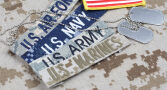 Patches with names of branches of the U.S. military