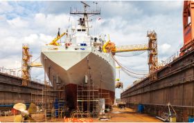 Image of a ship in the shipyard
